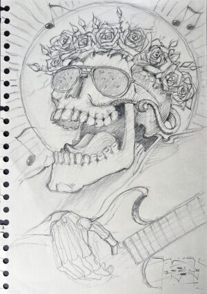 Laughing skull sketch
