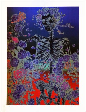 SKELETON AND ROSES INVERTED - PRINT